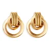 Creative simple new single layer cross stud wish exaggerated gold metal earrings