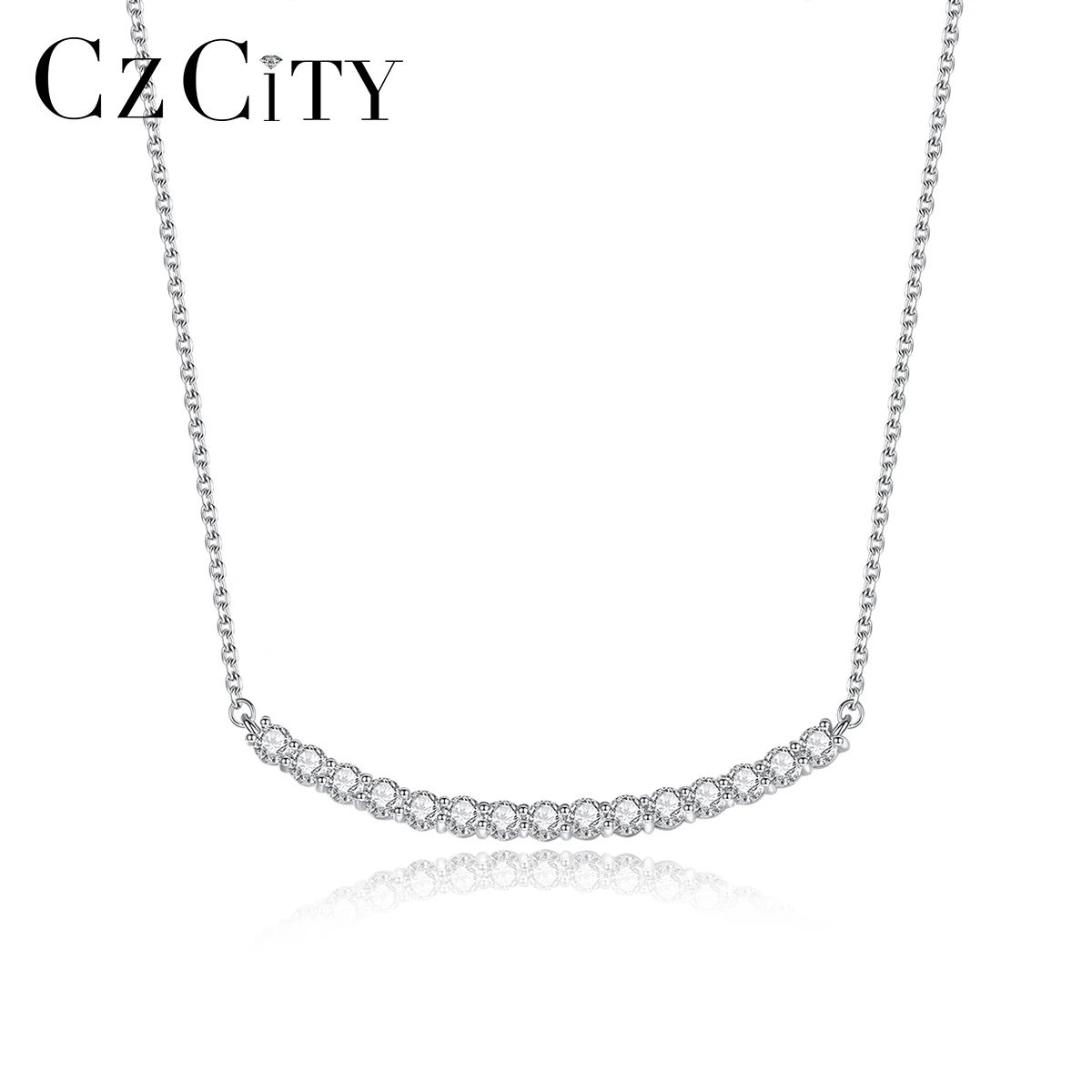

CZCITY Moissanite Cuban Link Sterling Silver Chain Necklace Woman Diamond Charm Designer Gemstone Chocker