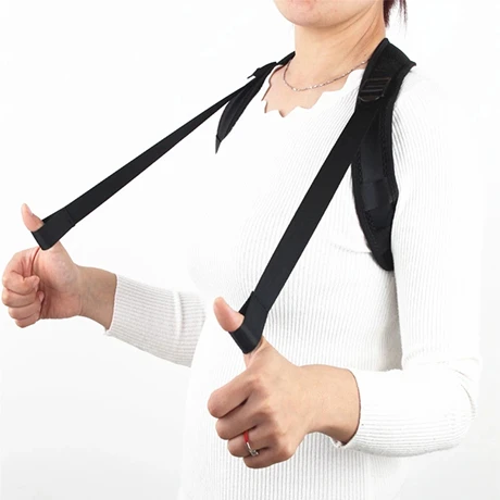 

Factory direct Unisex adjustable back shoulder belt support body posture corrector posture corrector for men and women, Black