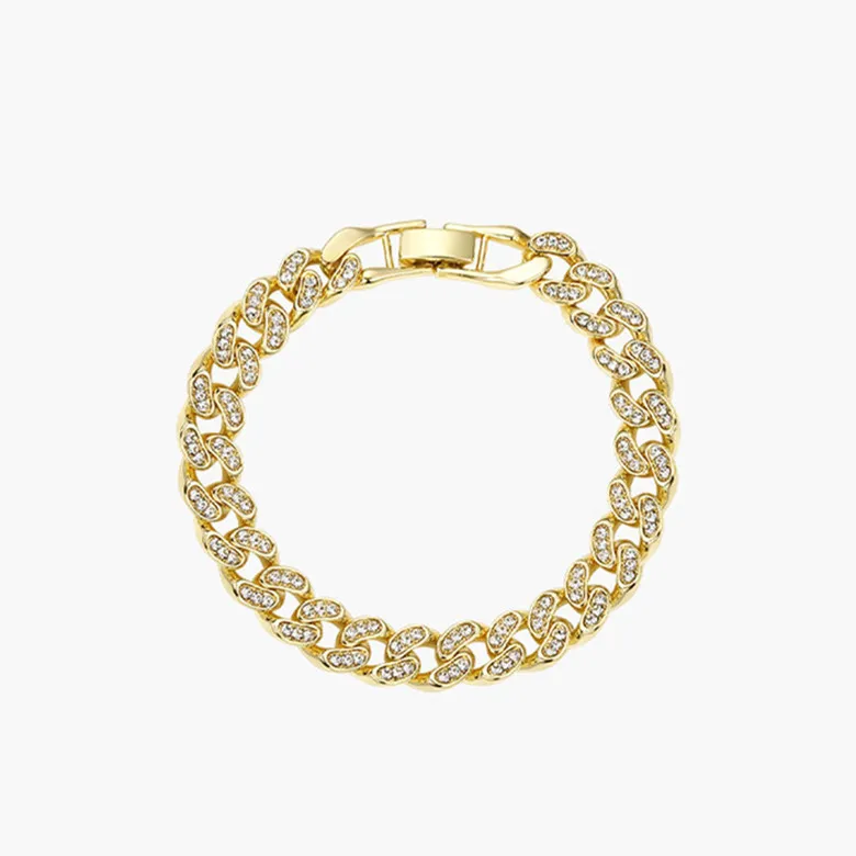 

Eico Jewelry Wholesale Hip-Hop Bracelet Arrival Hot Sale Bling Bling Rhinestone Cuan Link Chain For Men And Women