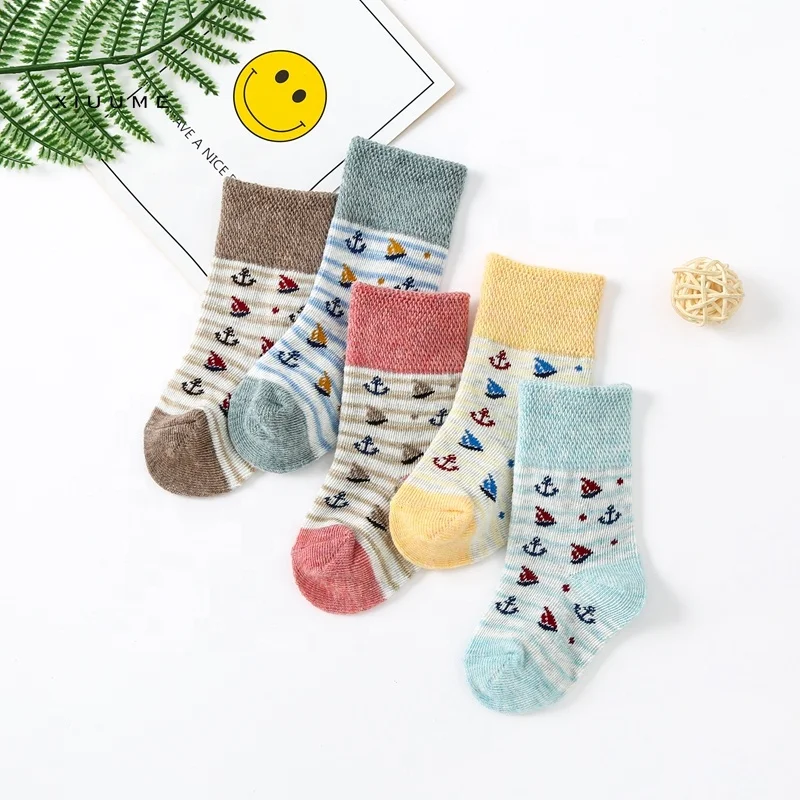 

2019 New children cartoon cute boat comfortable autumn cotton kids girls bulk warm socks