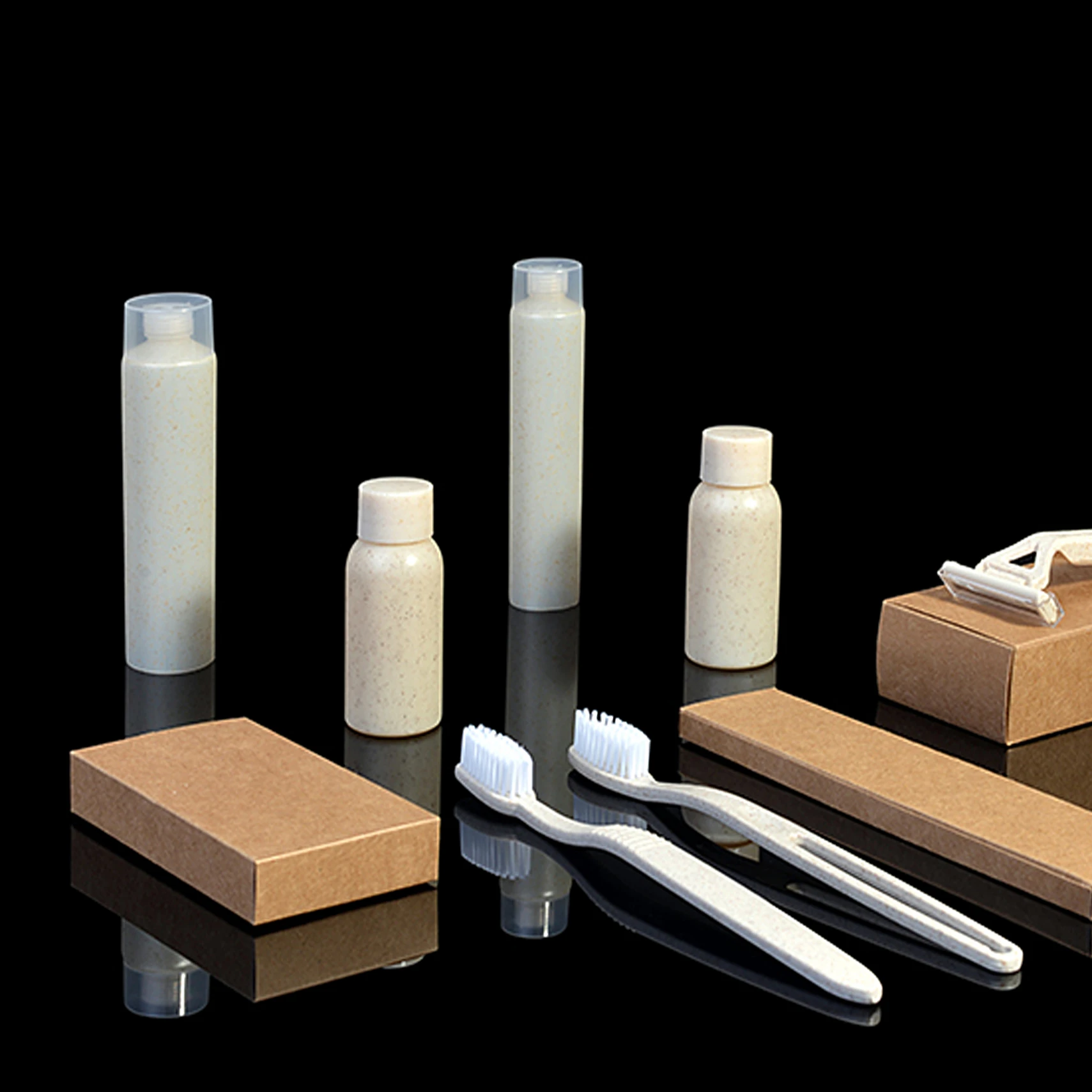 
Eco friendly hotel amenities biodegradable shampoo bottles biodegradable razor 