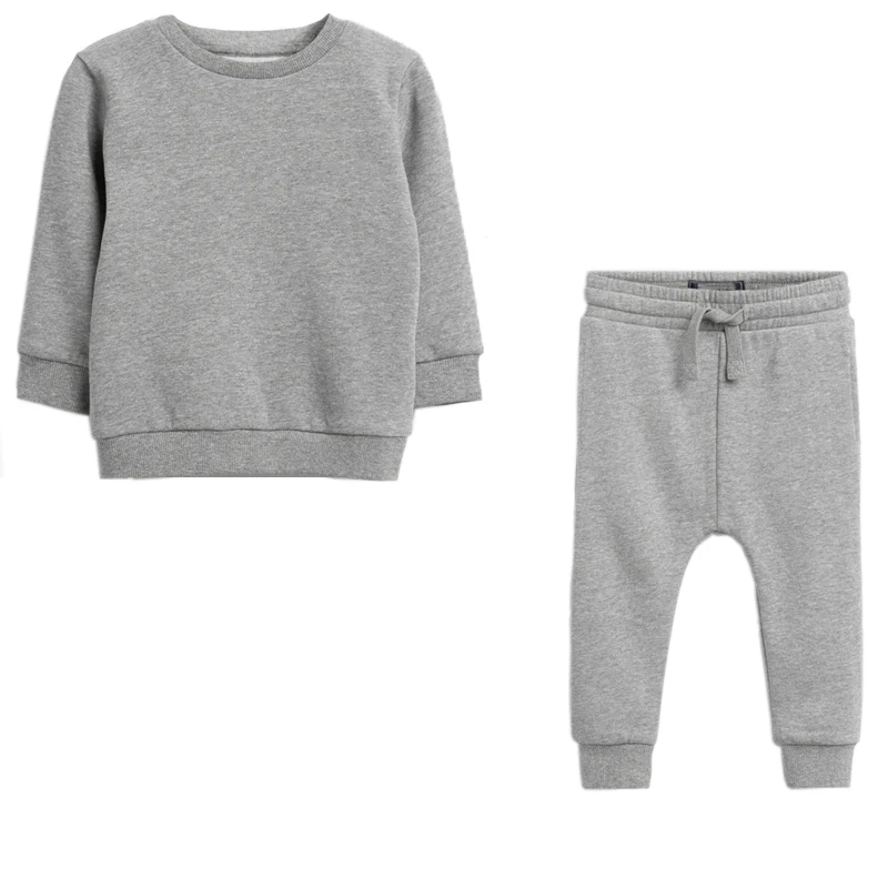 Kids Plain Tracksuit Baby Boy Pullover Tracksuit Two Pieces Hoodie ...