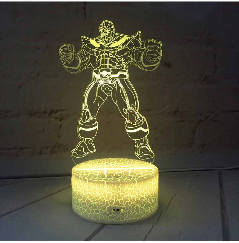 Creative 3D marvel iron man rechargeable LED small night lights Xmas Toy Gift  for boys