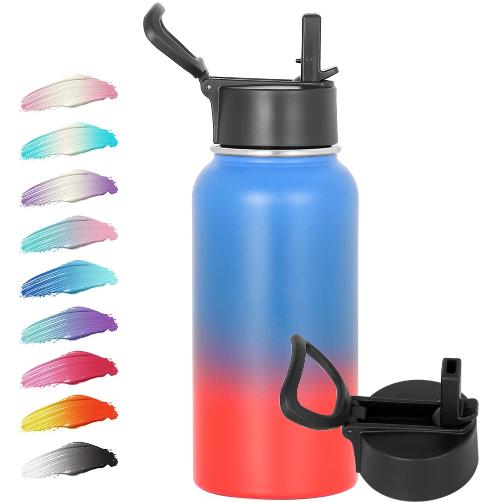 

Double Walled stainless steel water bottle double wall insulated sport water bottle with wide mouth vacuum flasks, Customized color
