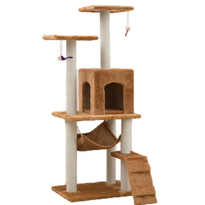 

Wall Climbing Wood Tower Floor To Ceiling high Quality Scratcher Large Cat Tree, 7colors +customized