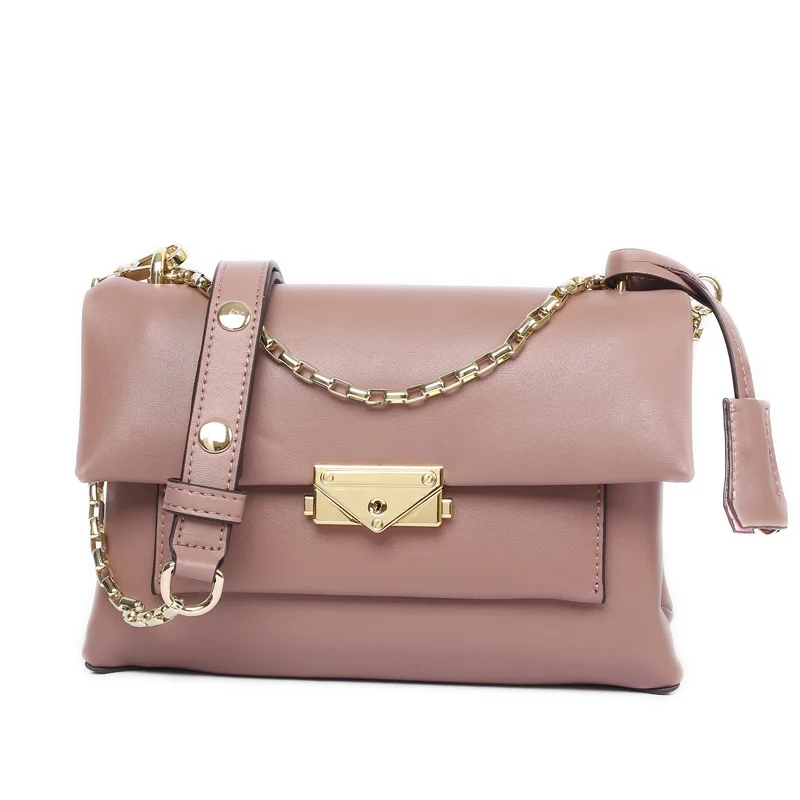 

Lady Small Square Bag Double chain Tide Lock Buckle Elegance Handbag, 7 color