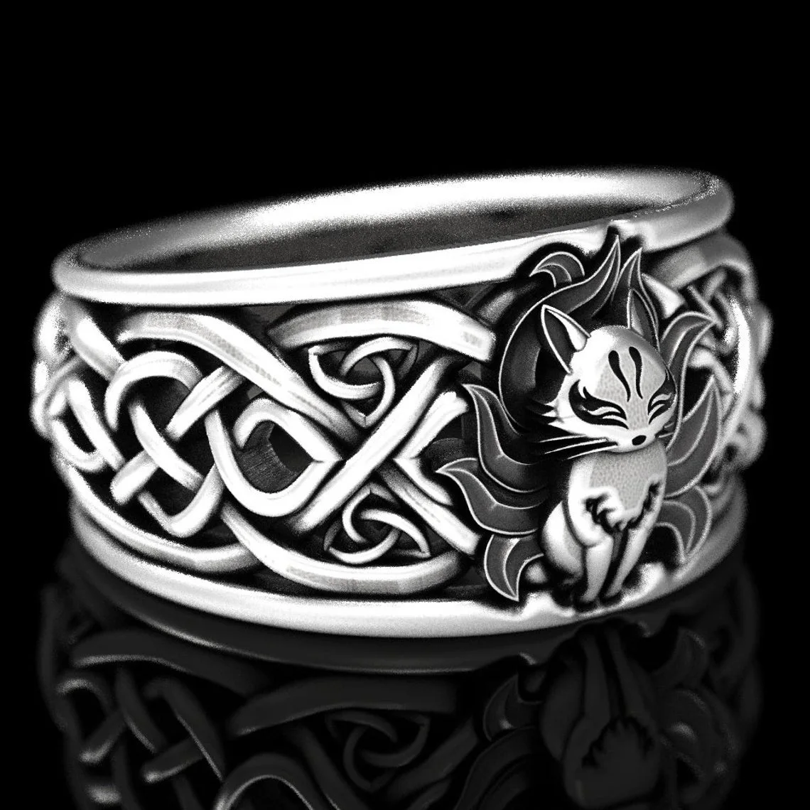 

Fashion Creative Nine-tailed Fox Pattern Alloy Decorative Ring