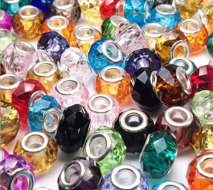

100pcs per set DIY murano glass spacer beads for jewelry making colorful space beads snake chain rope beads jewelry accessories