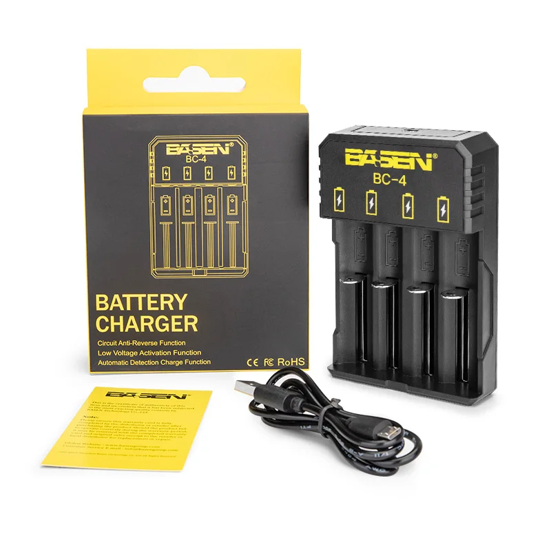 

Intelligent BC4 li-ion lithium universal battery charger for 18650 26650, Black