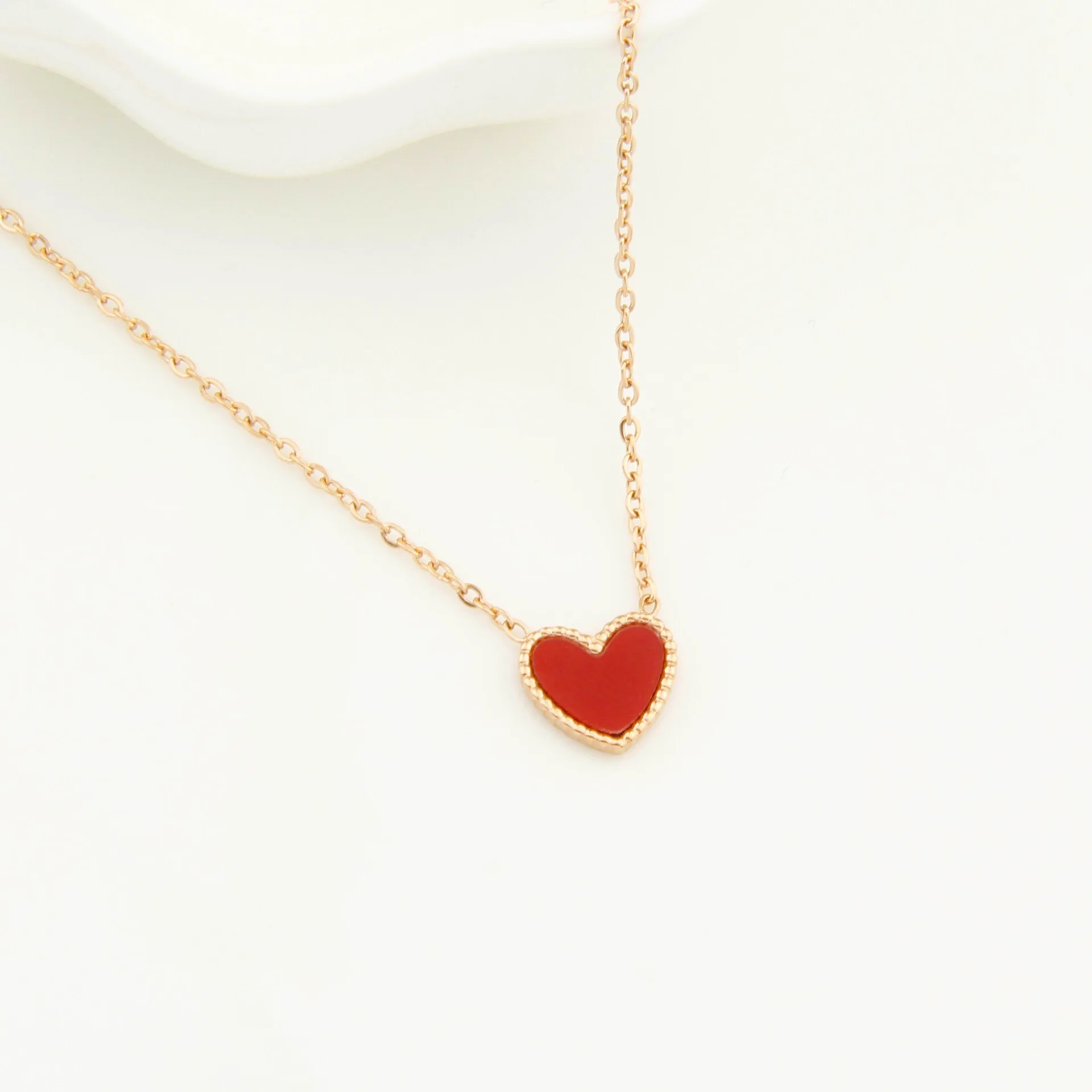 

Korean Fashion Trendy Heart Chain Titanium Steel Necklace For Women