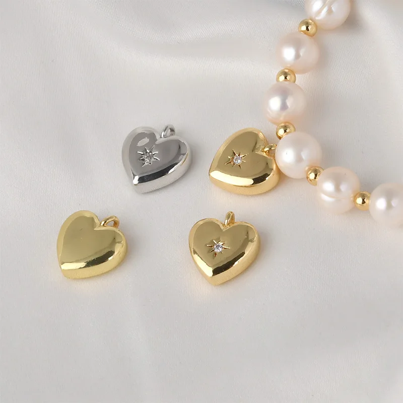 

wholesale 14k Gold Filled Heart Charms Pendant Accessories Jewelry Moon Star Charms for Jewelry Making