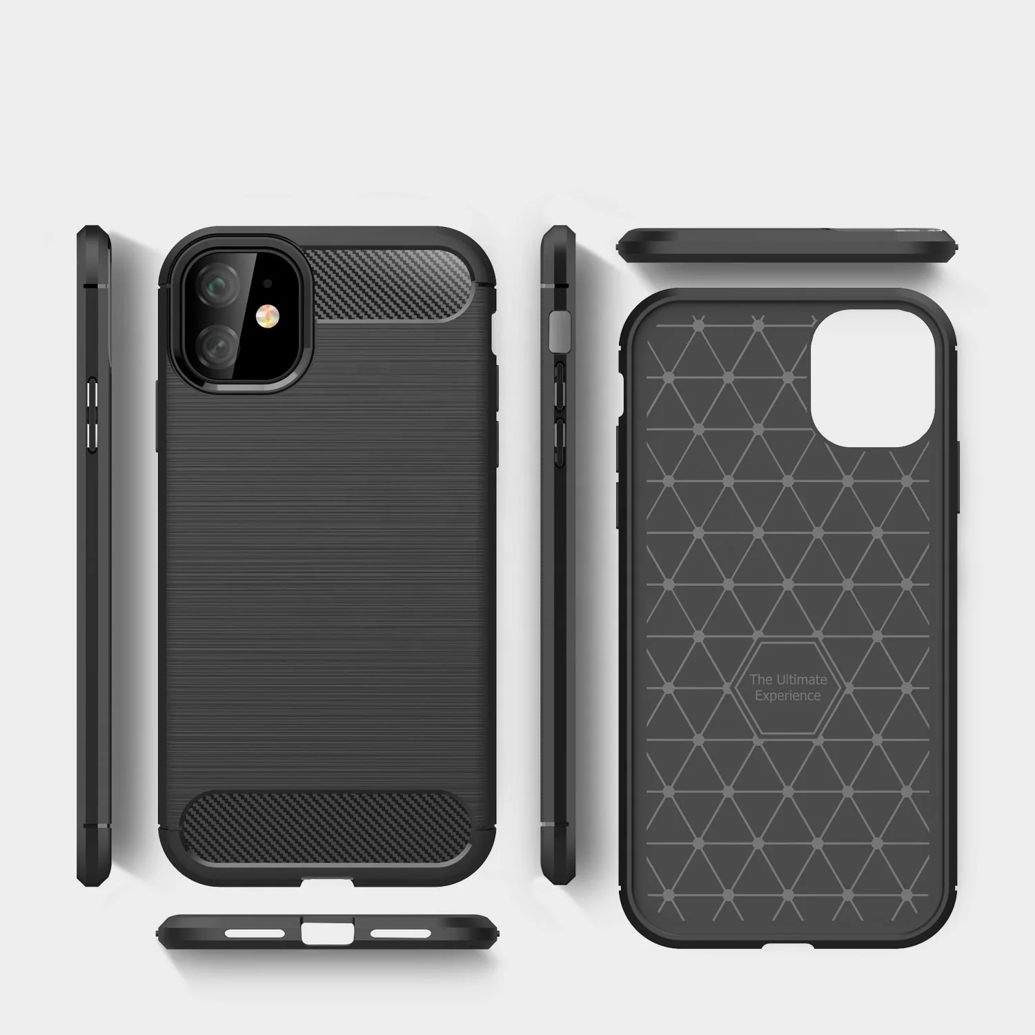 

Durable carbon fiber brushed TPU Soft Bumper Mobile Phone Case For Iphone 11 pro max, Multi-color, can be customized