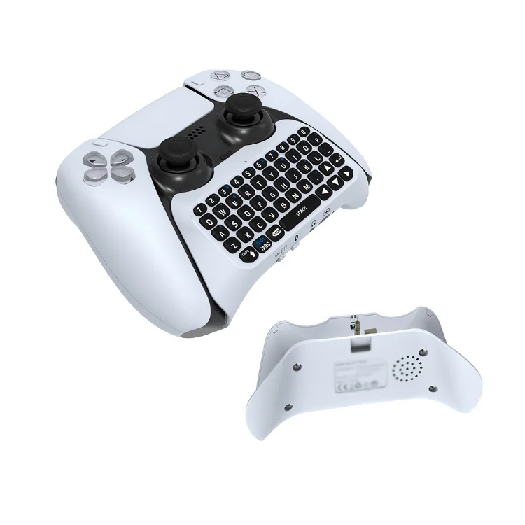 

Gamepad Blue-tooth Wireless Gamimg Keyboard for PS5 Controller Wireless Chatpad Message Keyboard, Black+white
