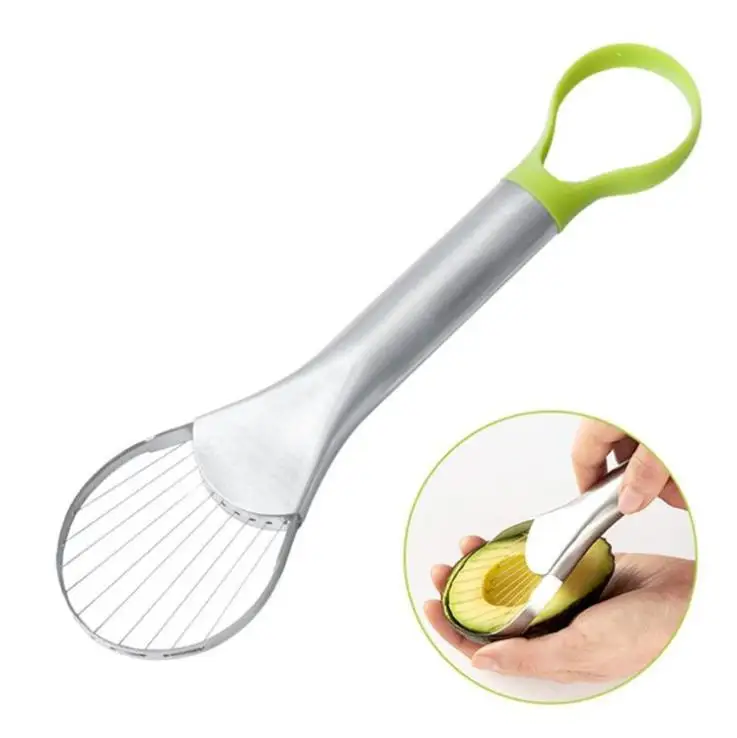 

Amazon Hot-Selling Kitchen Accessories Avocado Cutter Slicer High Quality Multifunctional Stainless Steel Avocado slicer, Green