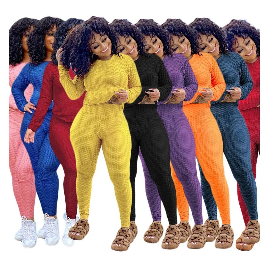 

BK424 Top selling XS-3XL high quality long sleeve 2 piece pants set sweatsuits plus size fitness apparel women clothing