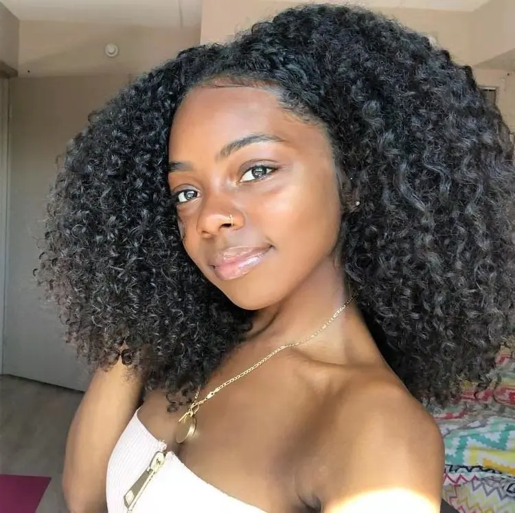 African american 300% density afro kinky curl inian remy hair full natural lace front wig accept paypal