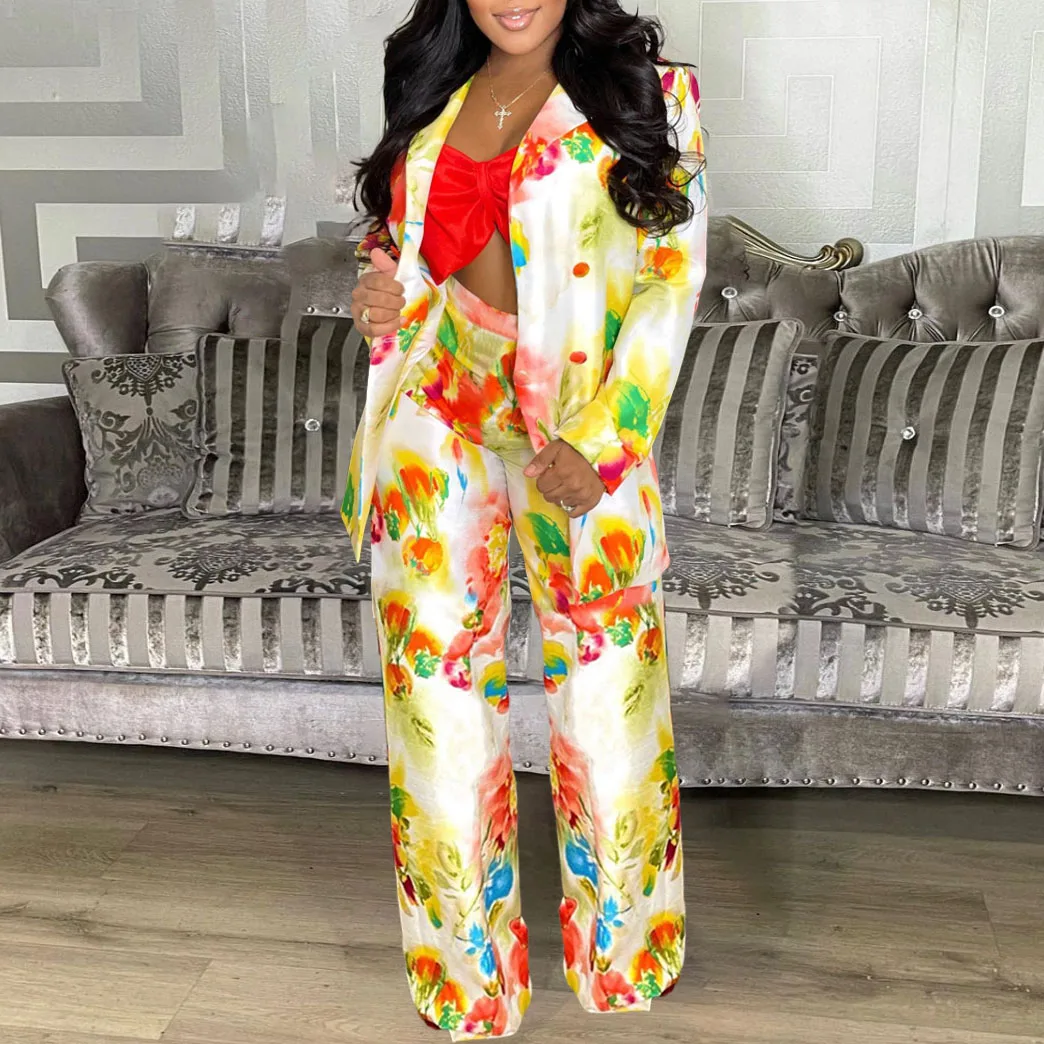 

FS4902D floral prints Autumn blazer Women's suit new fashion coat sets