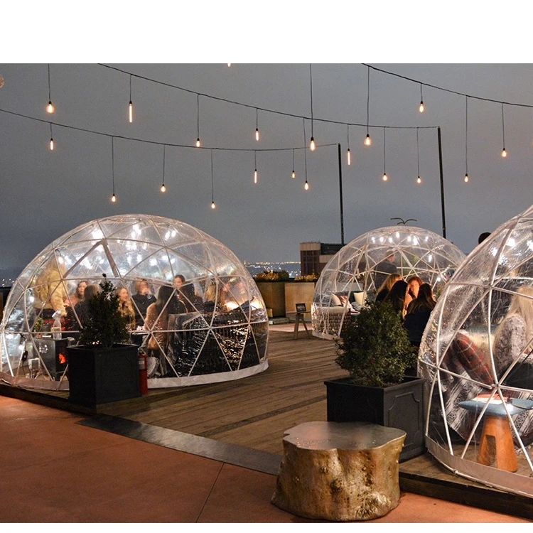 

3.6m Diameter Outdoor restaurant Cafe Bar Clear Dome Tent Dining Igloo, White,red,yellow,optional