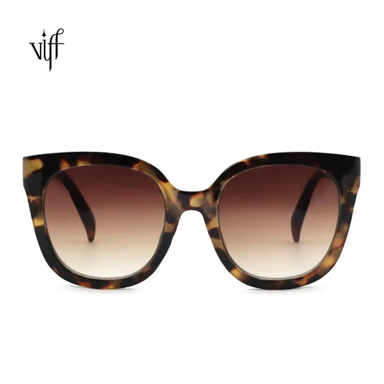 

VIFF HP20087 New Fashion Style Vintage Oversized Lunettes Big Frame Quality Leopard Gafas Round Tort Sunglasses