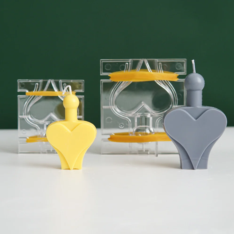 

Hand made soap mold mold Vintage girl heart shape perfume bottle candle mold