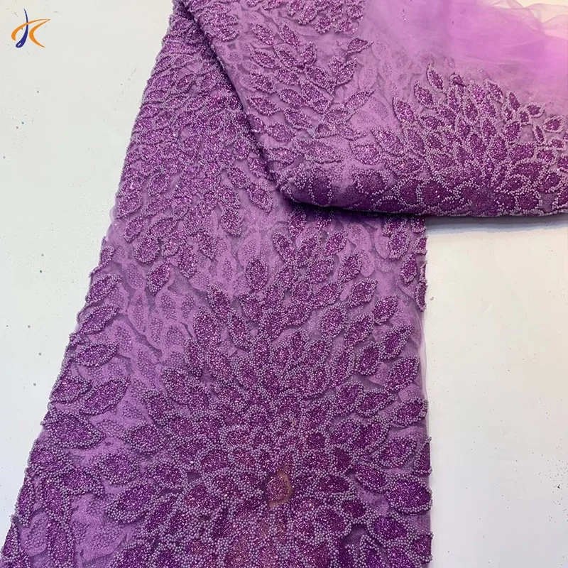 

French African flash powder lace fabric tulls beads lace stones for wedding dress 2021, Customized color