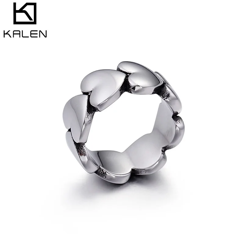 

High Quality Stainless Steel Jewelry Rings Women Heart Shape Ring, Silver/gold