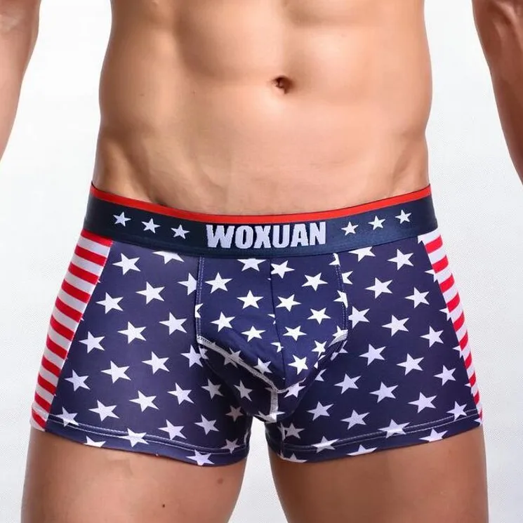 

Wholesale WOXUAN Mens Boxer Shorts USA Flag Mans underwear Man clothing!New Arriving!