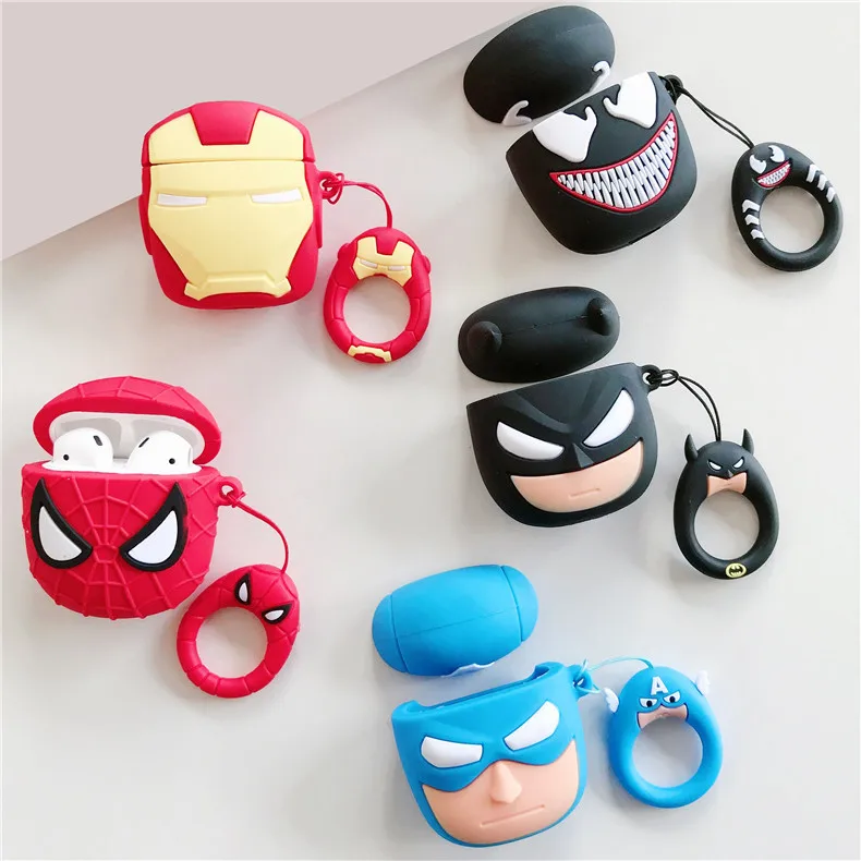 

Wireless Earphone Protecting Case for Apple Airpods 1 2 Cute Anime Marvel Superheroes Bat Man Spider Man Venom Airpods Box Cover