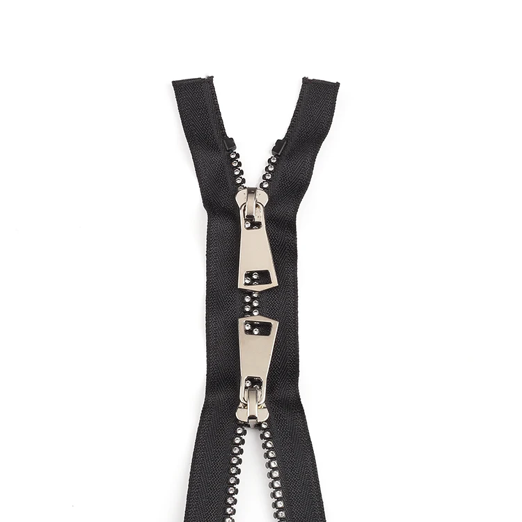 

Wholesale Fashion Zipper #3#5#8 #10 Black Plastic Diamond Teeth Two Way Zipper Dress Double Sided Rubber Zippers Man Jackets zip