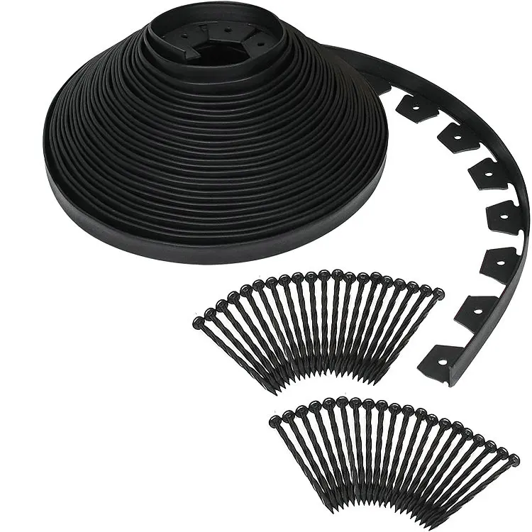 

Plastic Heavy Duty No-Dig Edging Kit Black Garden Fence Garden Landscaping Edging Border