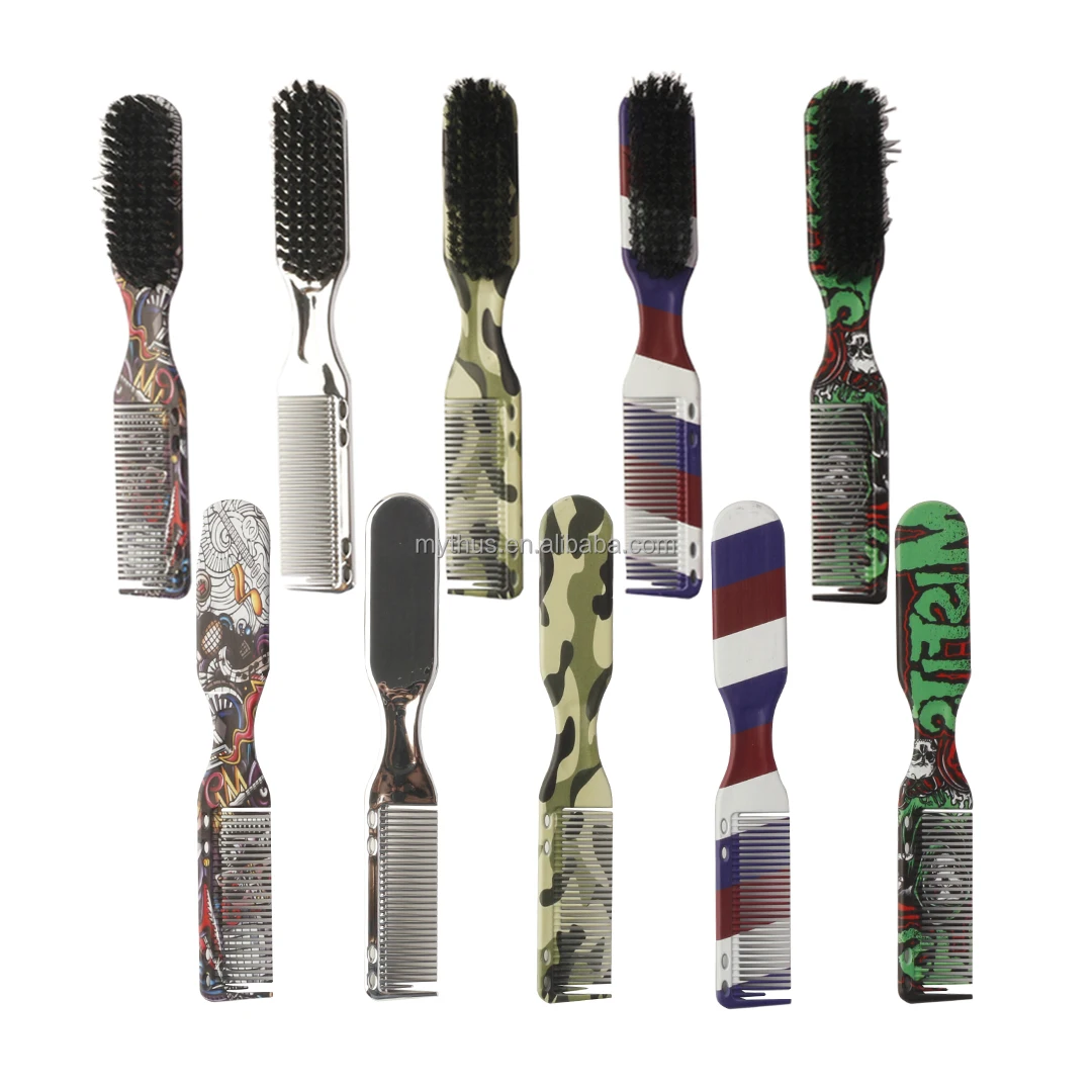 

Free Sample Small Barbers Brush for Fades Clippers Hair Barber Brush Custom Logo Double Side Barber Cleaning Brush
