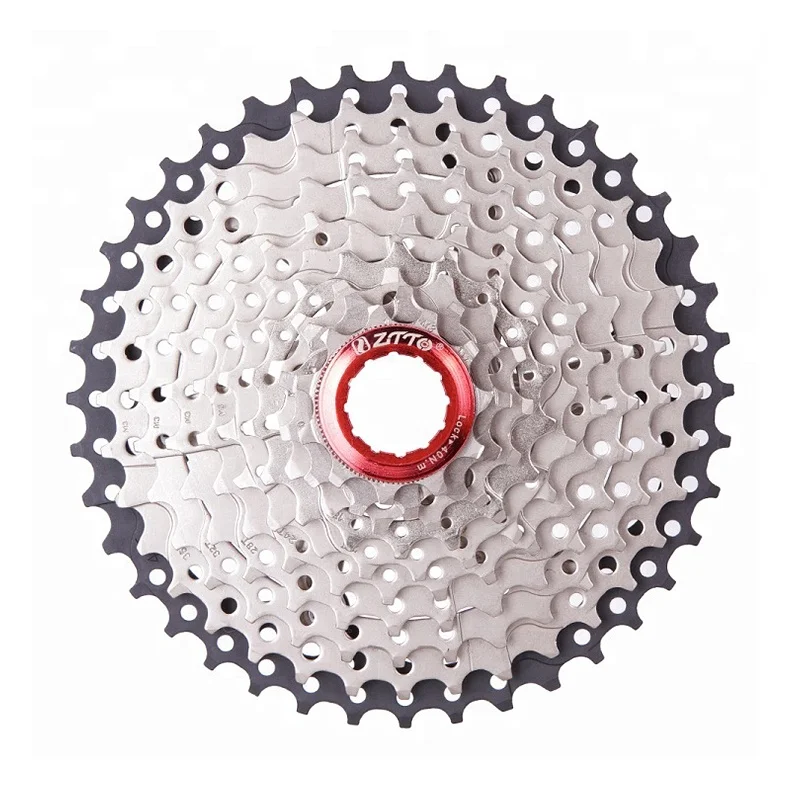 

10 Speed 11-40T Wide Ratio Bike Cassette Bicycle Freewheel Sprockets for MTB Mountain Bike Parts, Black-silver