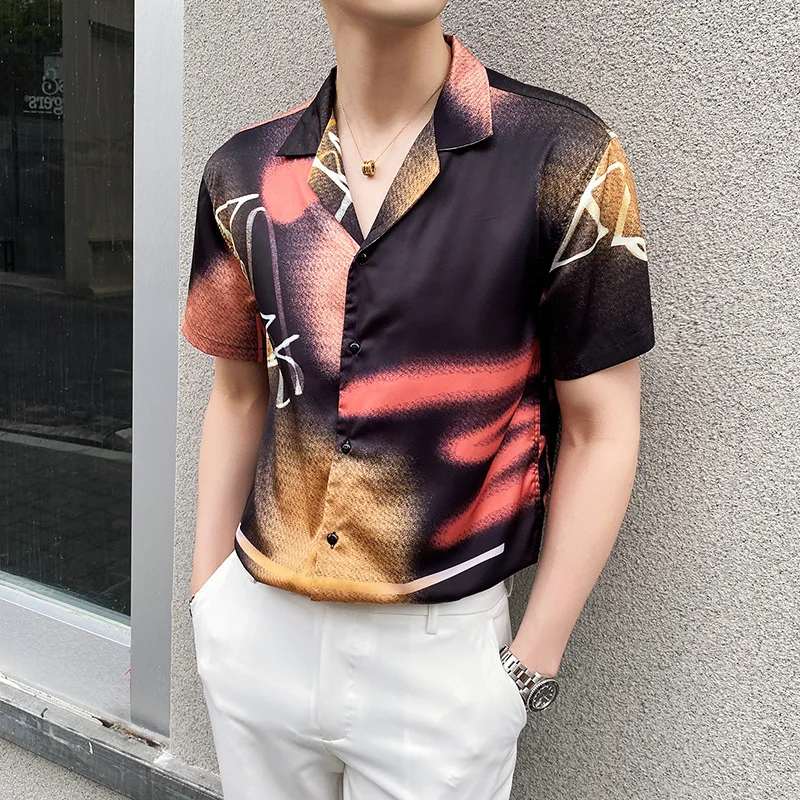 Wholesale New Summer Men Gentleman Korean Fashion Button-down Short ...