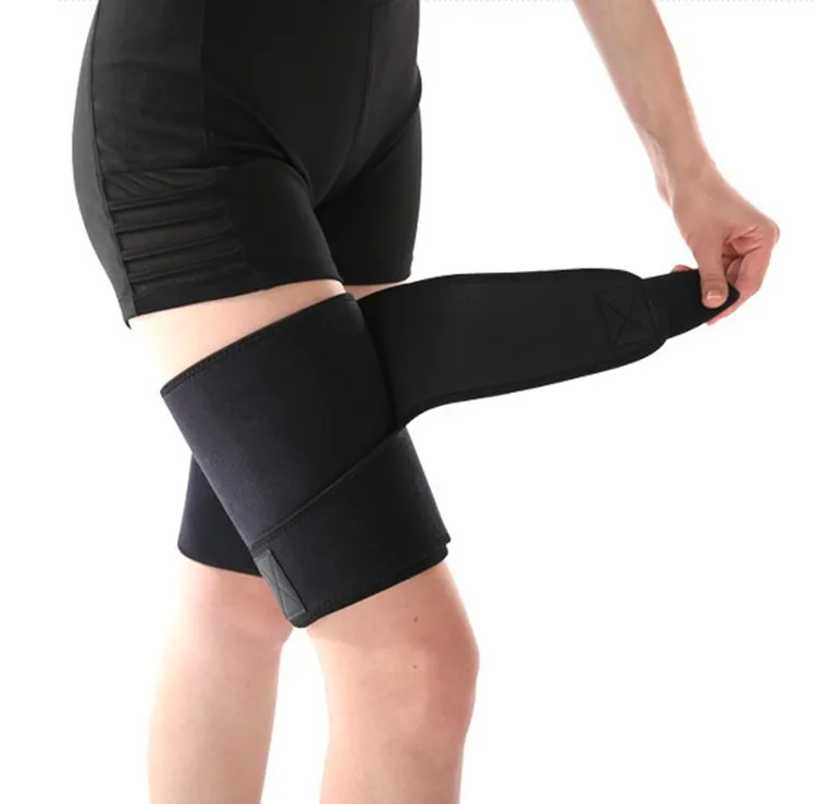 

Factory Direct Customized Adjustable Pain Relief Recovery Thigh Compression Wrap Knee Support Belt, Black