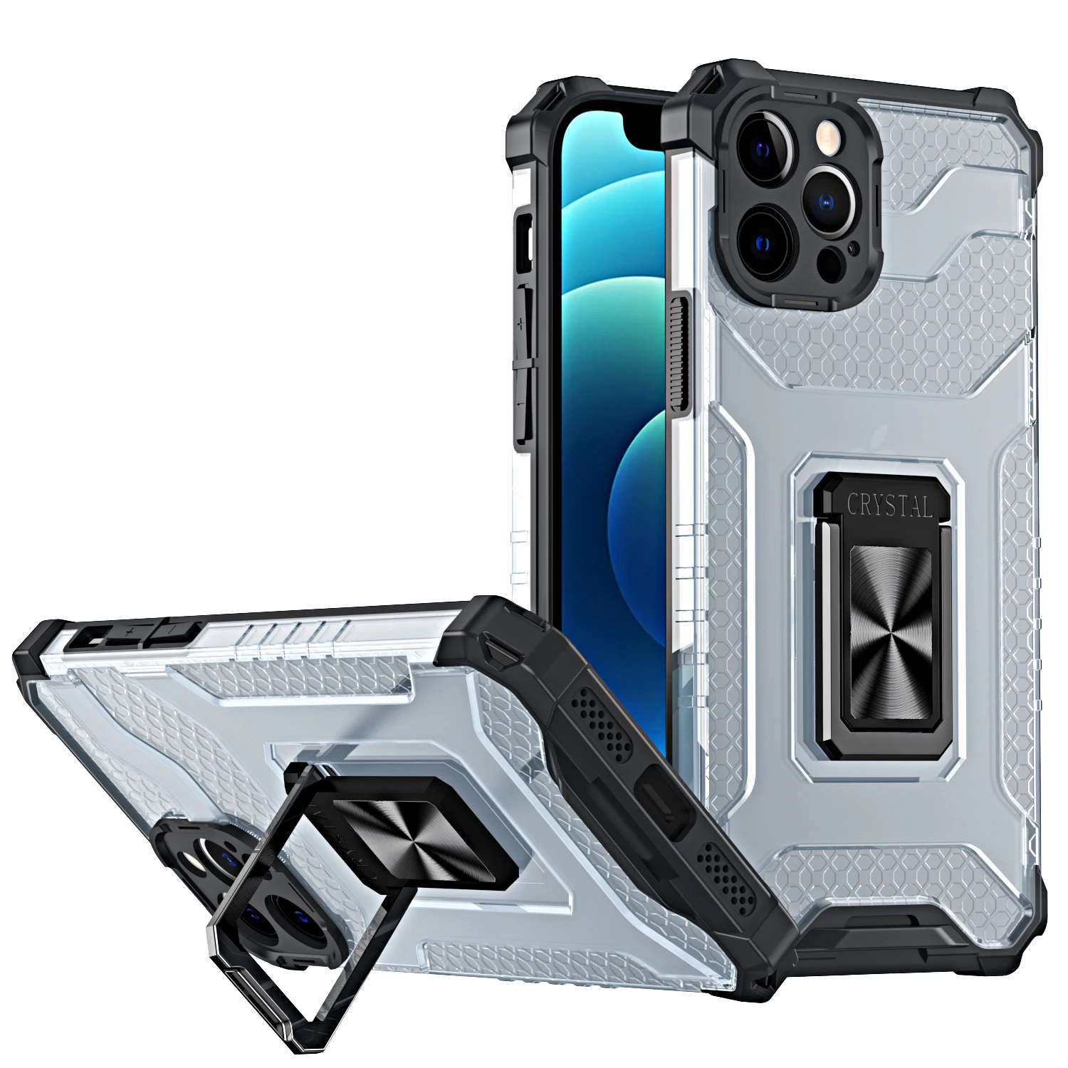 

For Iphone 13 Pro Kickstand Case Anti-drop Breathable Shockproof Mobile Phone Cover Coque For Iphone 13 Back Cover Phone Case