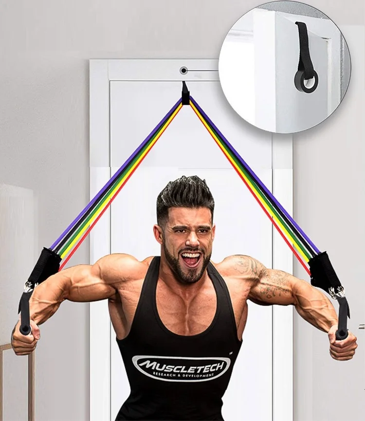 

Designed Patterned Fabric High Quality Logo Thick Fitness Rubber Yoga Gym Exercise Adjustable Custom Printed Resistance Bands, Black,red,yellow,blue,green