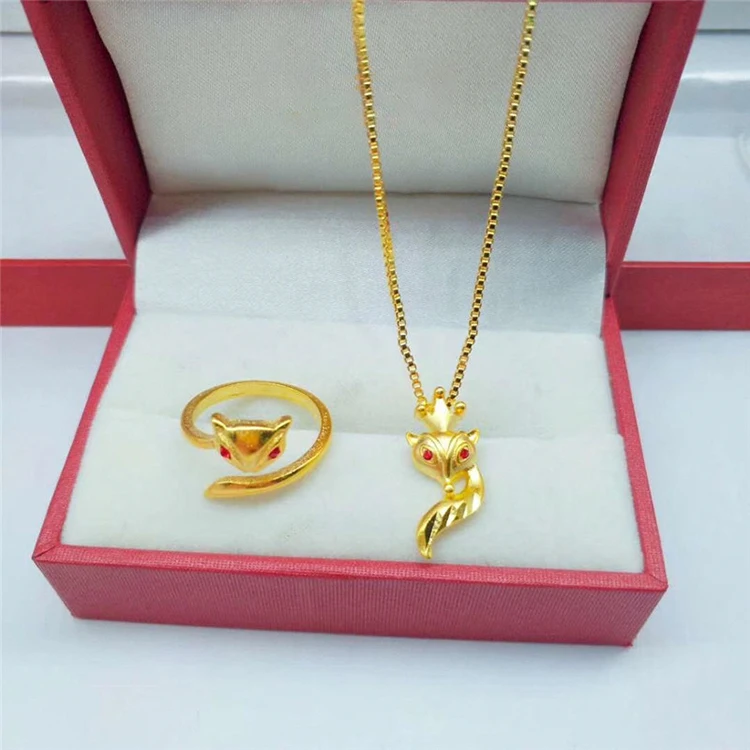 

Gold Jewelry Gold Plated Jewelry Spirit Fox Set Ladies Fox Pendant Accessories Factory Wholesale