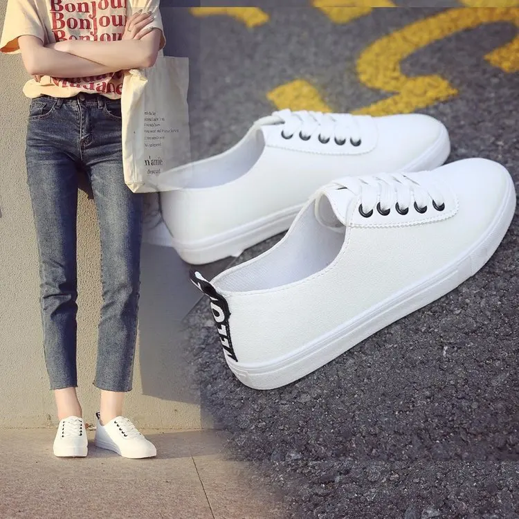 

Wholesale 2019 four seasons new student Korean sports shoes lacing casual board shoes, As the picture show