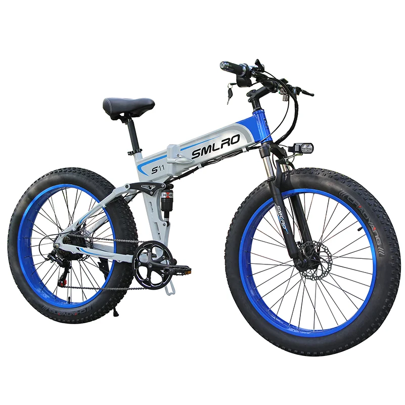 

SMLRO S11F electric bicycle foldable 26 inch 10Ah 48V 350W four-bar ebike snow E bikes electrique bike fat tire e bike 7 Speed