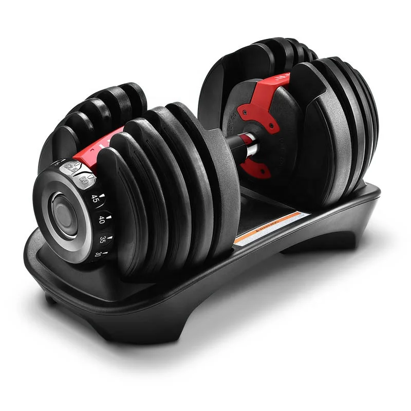 

2021 Agreat Wholesale Fitness Equipment 552 52.5 LB /24 KG Adjustable Dumbbell Set, Black/red