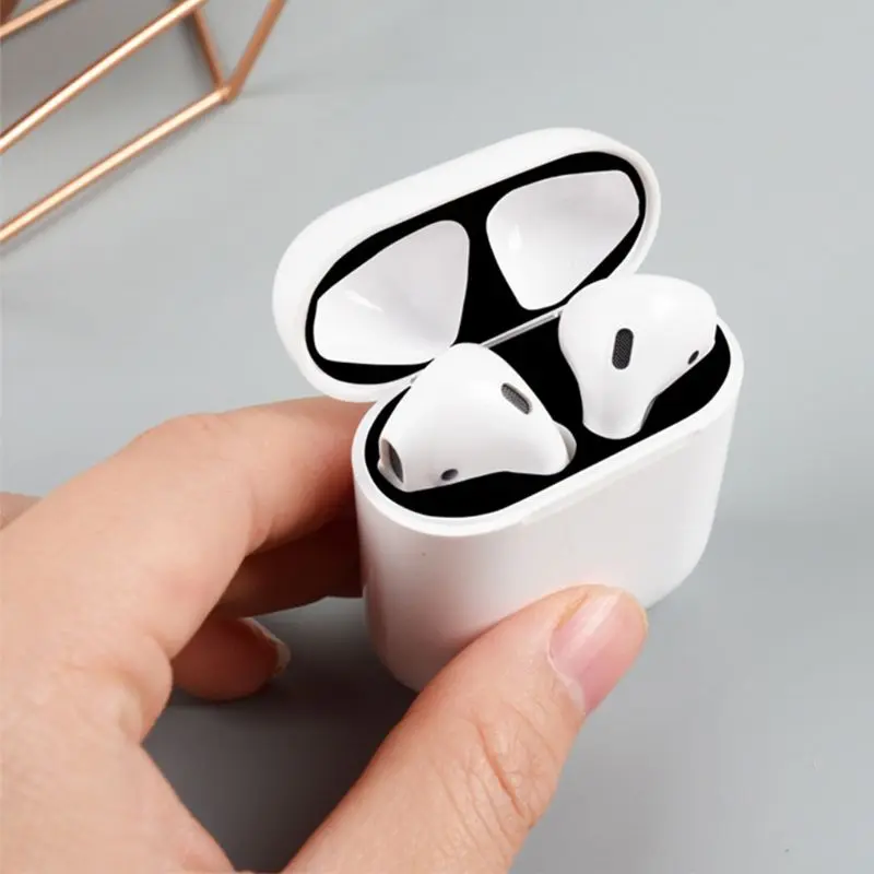 

2 Pairs Fashion Dust-proof Dust Guard sticker Cover Protection Sticker Film for AirPods 1/2 Charging Box