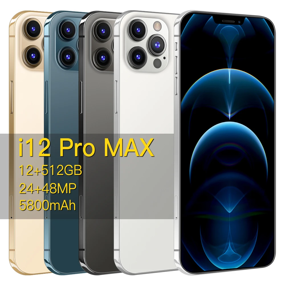 

2021 fashion new product i12 Promax mobile phone 12G + 512G large memory smart phone face unlock smart phone