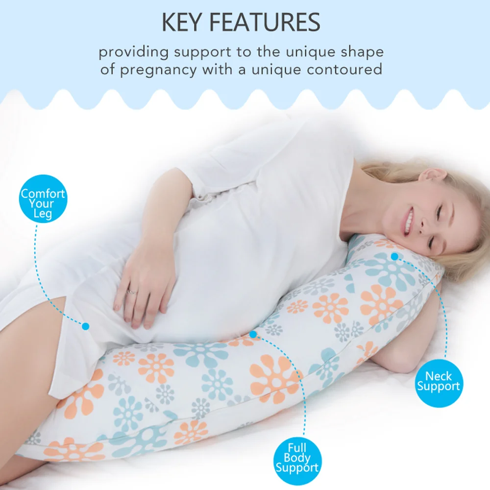 2025 Customized Cooling Bamboo U-shape Full Body Velvet Maternity Pregnancy Pillow for Pregnant details
