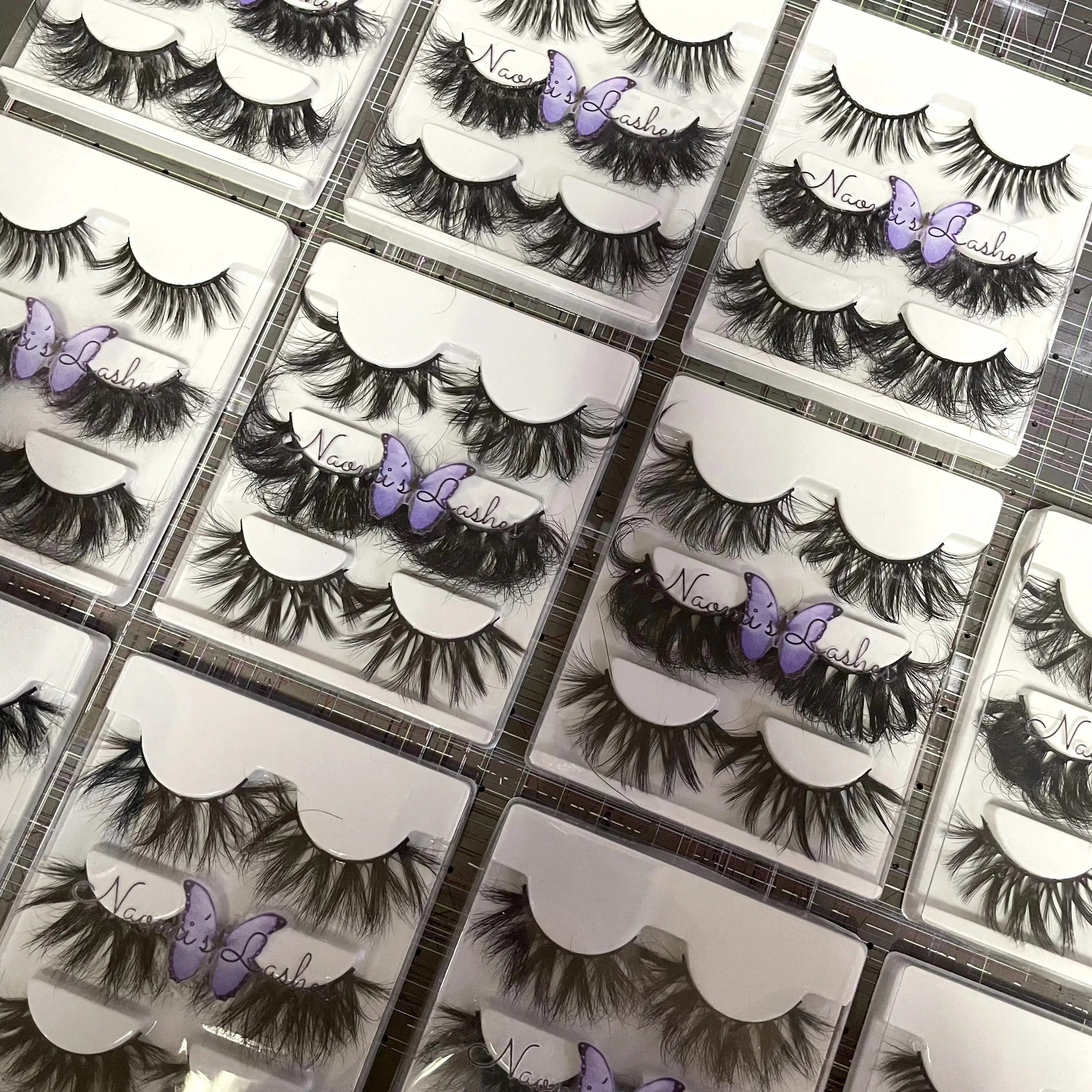

Private labels custom lashbook packaging 3 pack wholesale 25mm 3d mink fluffy full strip eyelashes vendor