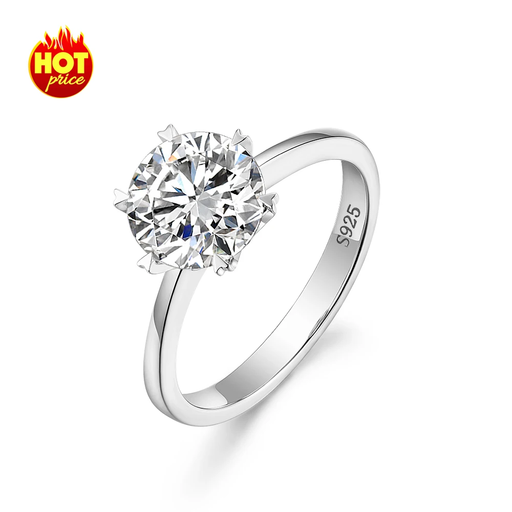 

T1 new style 2 carat cz engagement ring fashion custom jewelry women 925 sterling silver ring