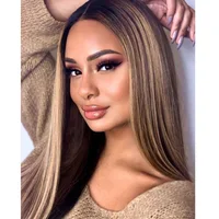 

Silky Straight Highlight virgin hair wigs, 13x6 lace front preplucked hairline human hair wigs for women, highlight lace wigs