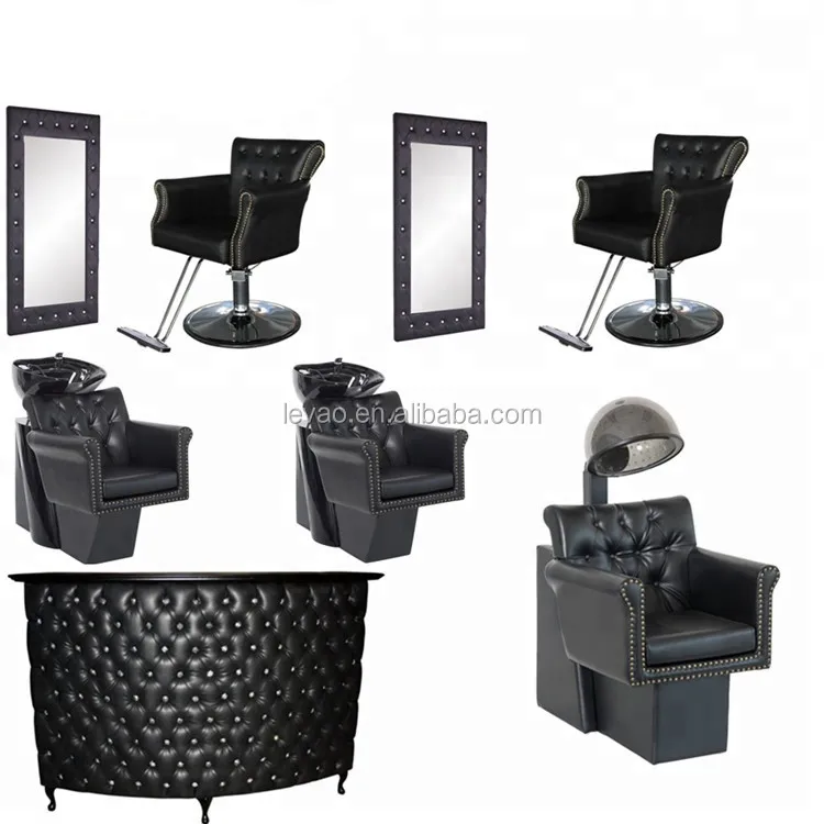 Salon Black Hairdressing Chair Hair Salon Furniture Set Buy