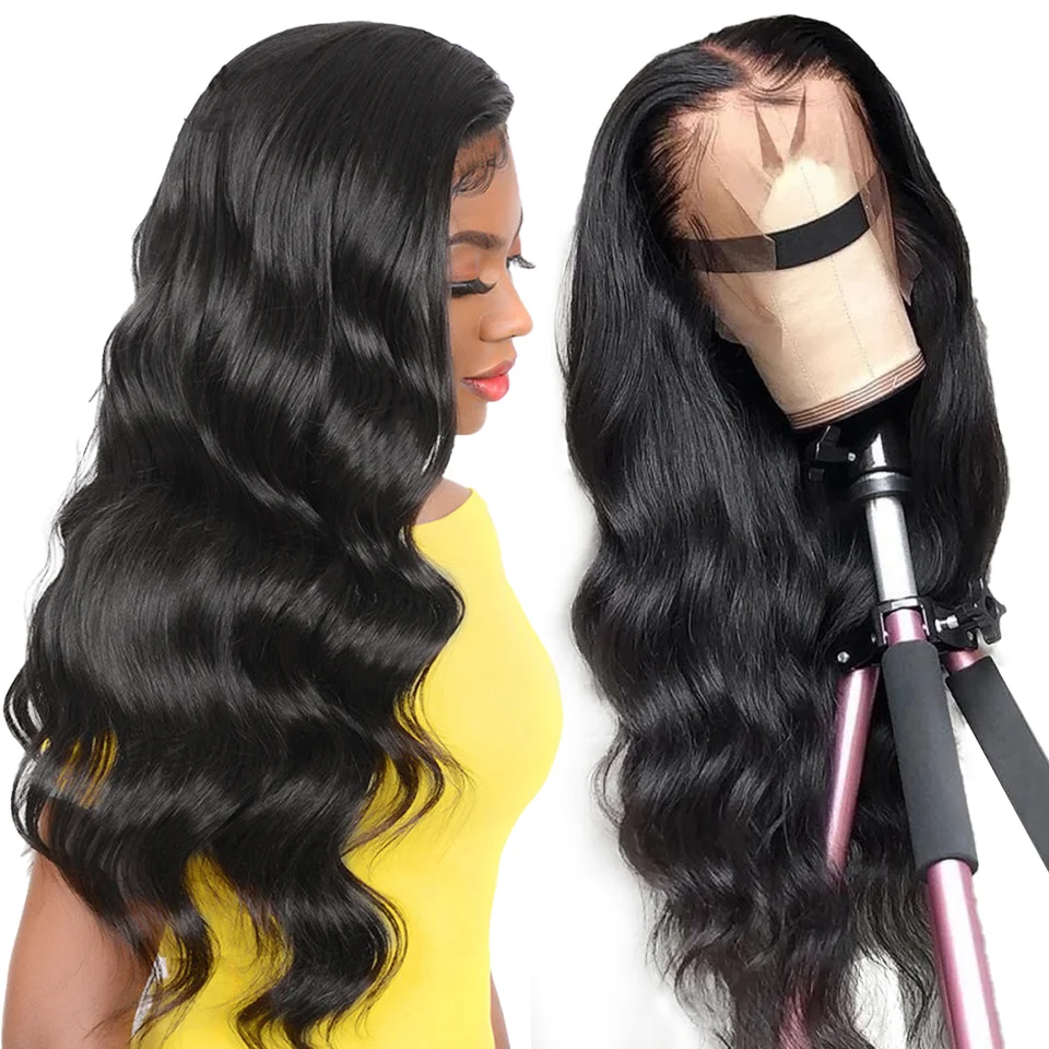 

Transparent swiss lace glueless human hair wigs 180% density pre plucked super thin hd 13x6 lace frontal wig for black women