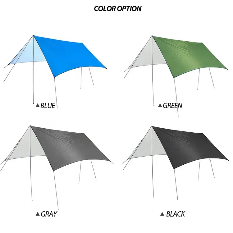 

Tarp rain fly tent camp mat waterproof sun shelter sunshade protection shade sail awning camping shade canopy, Customized color